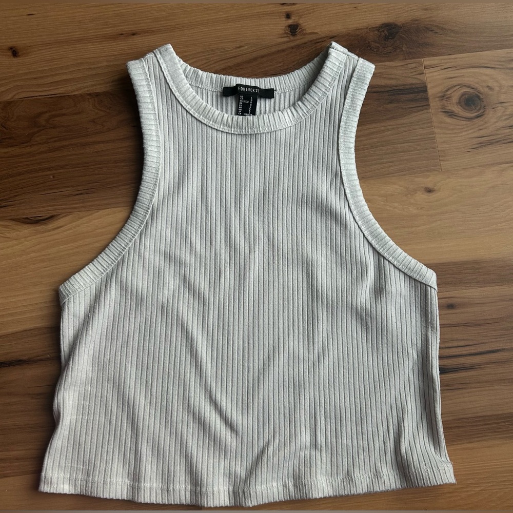 Forever 21 Ribbed Gray Crop Top